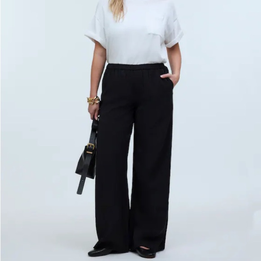 Madewell Pull-On Wide-Leg Pants in Softdrape